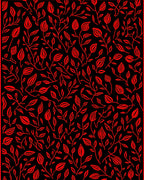 Red Floral Vines Pattern Rug