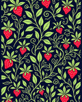 Strawberry Vine Foliage Pattern Rug