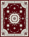 Starburst Floral Patterned Vintage Rug