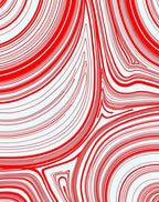 Red White Swirling Contour Pattern Rug