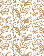 Golden Swirls Floral Vine Pattern Rug