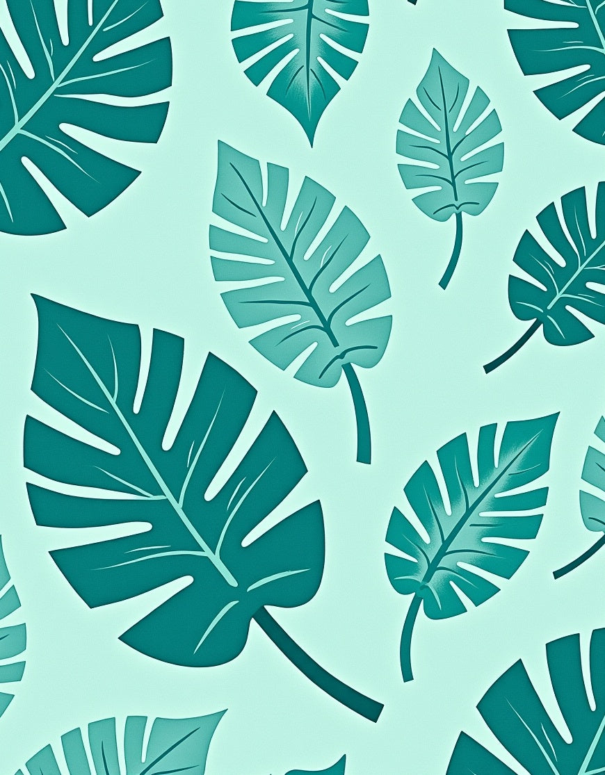 Monstera Leaf Pattern Green Rug