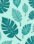 Monstera Leaf Pattern Green Rug