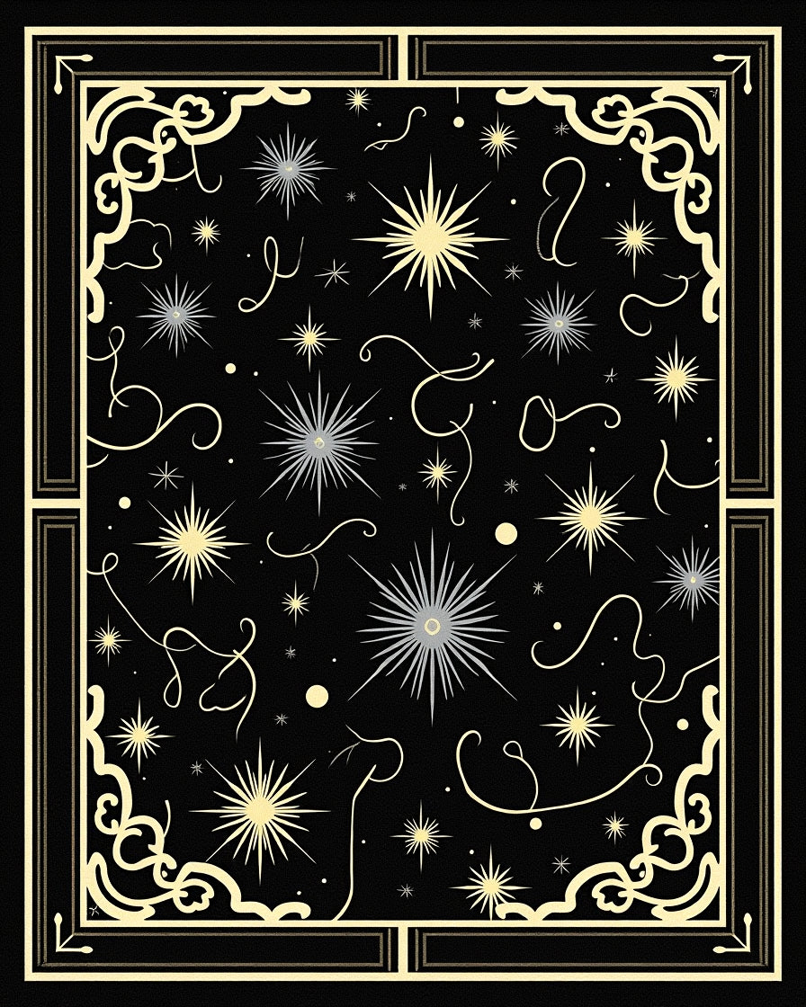 Art Deco Celestial Starburst Pattern Rug