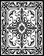 Ornate Scrollwork Floral Vine Pattern Rug
