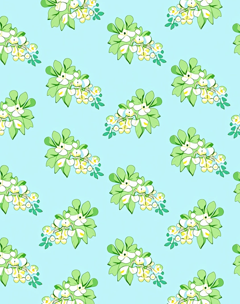Fresh Floral Pattern With Light Blue Backdrop Rug