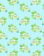 Fresh Floral Pattern With Light Blue Backdrop Rug