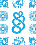 Bold Blue Infinite Knot Pattern Rug