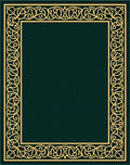 Ornate Green Gold Border Rug