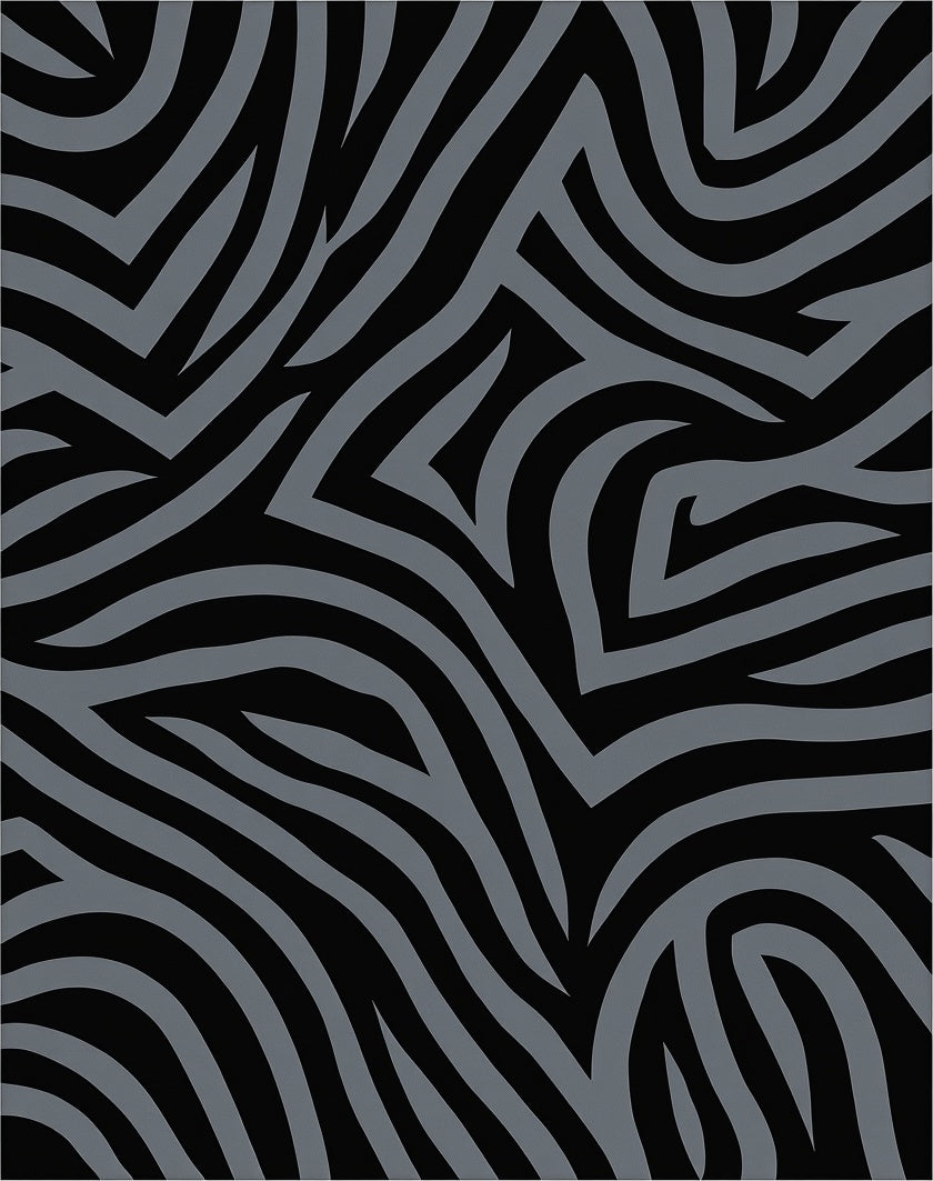Monochrome Abstract Zebra Pattern Rug