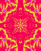 Vibrant Stylized Floral Mandala Medallion Rug