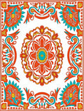 Vibrant Floral Medallion Patterned Design Rug