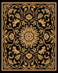 Ornate Floral Paisley Black Gold Rug