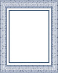 Blue Geometric Pattern With White Accents Rug