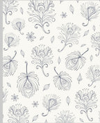 Feather Floral Line Art Pattern Rug