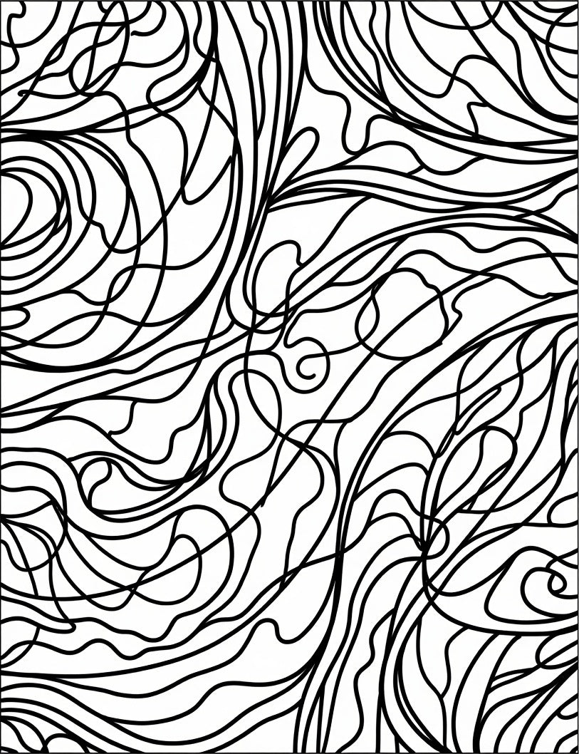 Abstract Black White Swirls Pattern Rug
