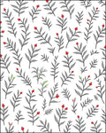 Delicate Red Berry Botanical Sprigs Rug