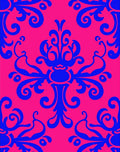 Bold Blue Floral Vines Pattern Rug