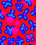 Abstract Blue And Pink Blob Pattern Rug