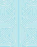 Abstract White Labyrinth Pattern Rug