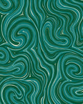 Emerald Green Swirl Art Pattern Rug