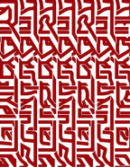 Red Abstract Geometric Pattern Rug