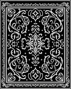 Monochromatic Ornate Scrollwork Ornamental Design Rug