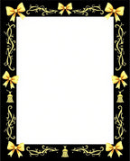 Golden Bow Ornate Scroll Border Rug