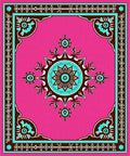 Vibrant Floral Pink Mandala Design Rug