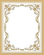 Gold Swirl Floral Border Design Rug
