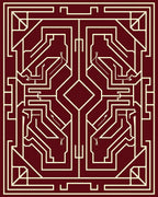 Intricate Geometric Maze Pattern Rug