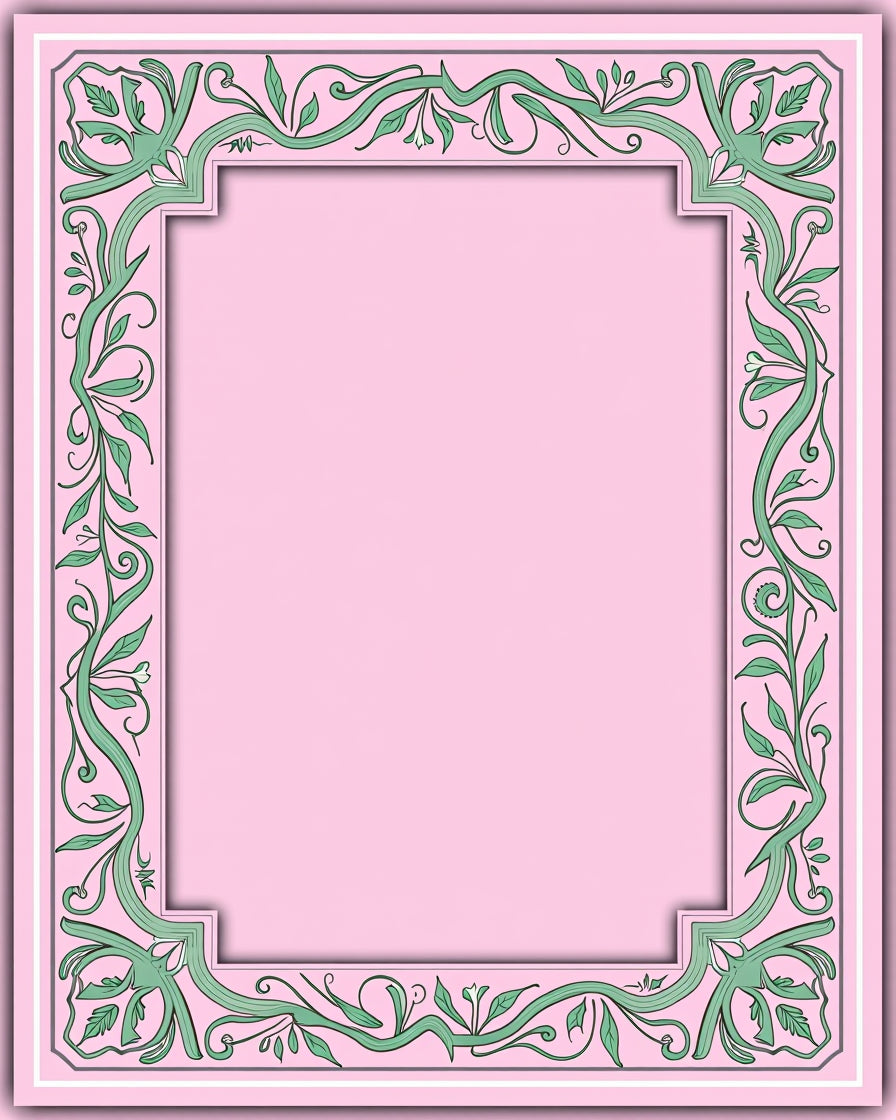 Art Nouveau Floral Vine Border Rug
