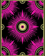 Vibrant Pink Sunburst Mandala Design Rug