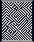 Geometric Lines And Maze Pattern Rug