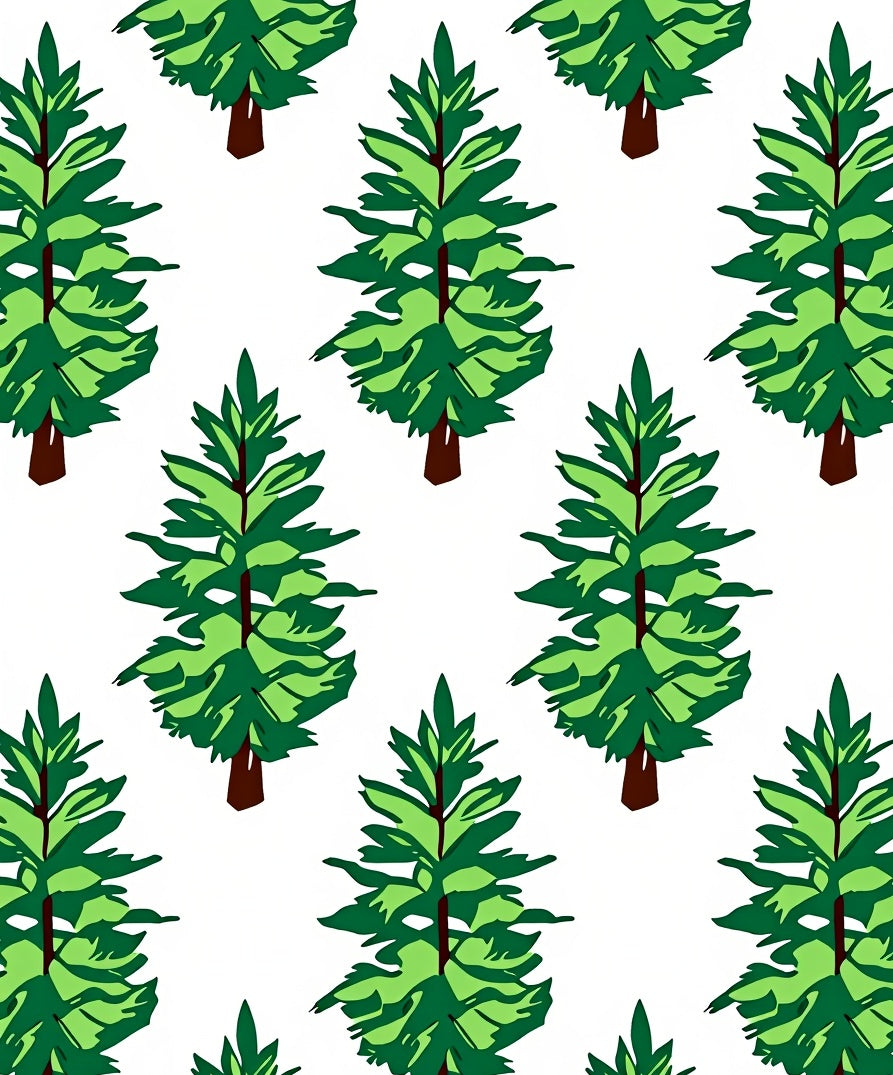 Green Evergreen Tree Repeat Rug