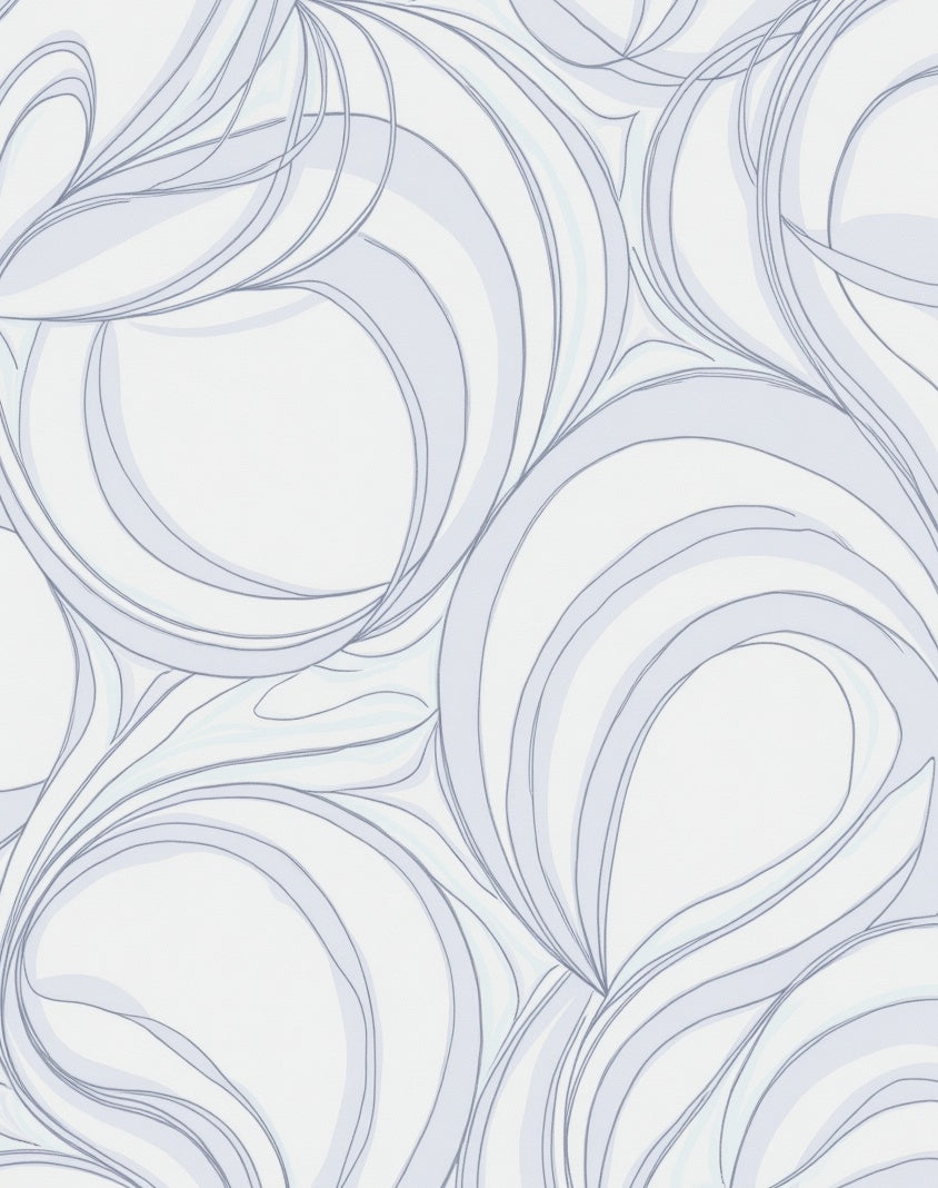 Abstract Swirls Light Blue Pattern Rug
