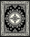 Classic Floral Mandala Black Rug