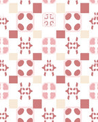 Art Deco Pink Geometric Pattern Rug