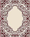 Rich Burgundy Flourish Border Design Rug