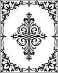 Black Ornate Floral Design Rug