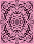 Ornate Swirls Intricate Floral Art Rug
