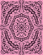 Ornate Swirls Intricate Floral Art Rug