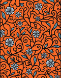 Vibrant Floral Vine Pattern Design Rug