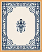 Elegant Flourish Cream Navy Rug
