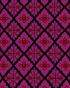Plum Maroon Geometric Lattice Pattern Rug
