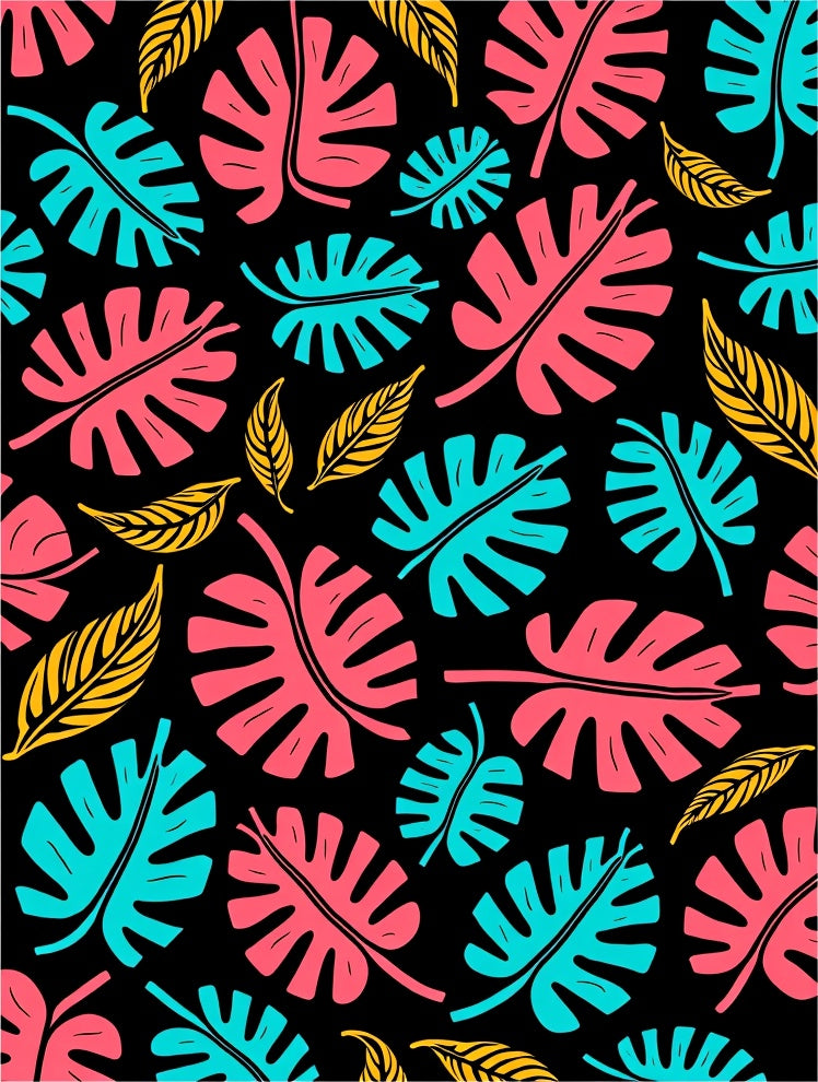 Tropical Leaf Pattern Art Rug