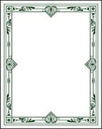 Green Art Deco Floral Border Design Rug