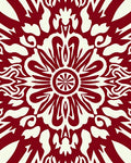 Bold Red Cream Mandala Pattern Rug