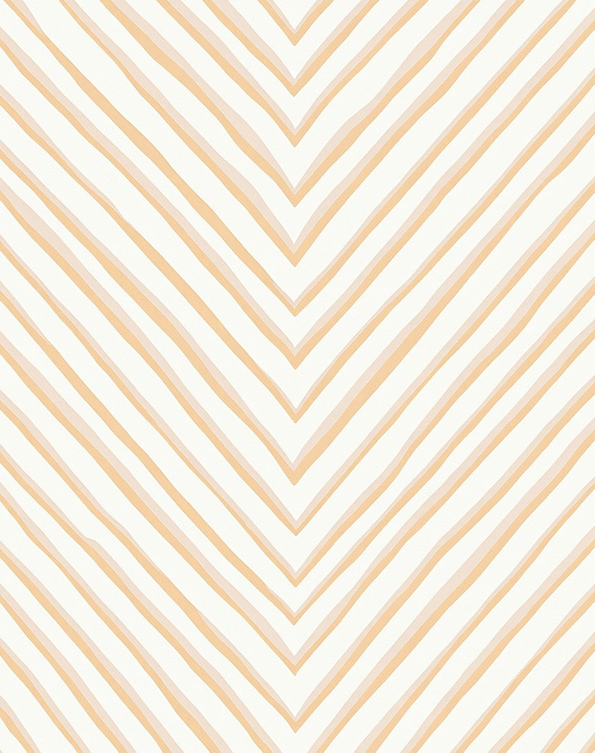 Soft Warm Orange Chevron Stripes Rug