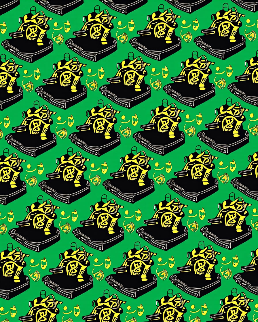 Jazzy Black Yellow Musical Notes Rug